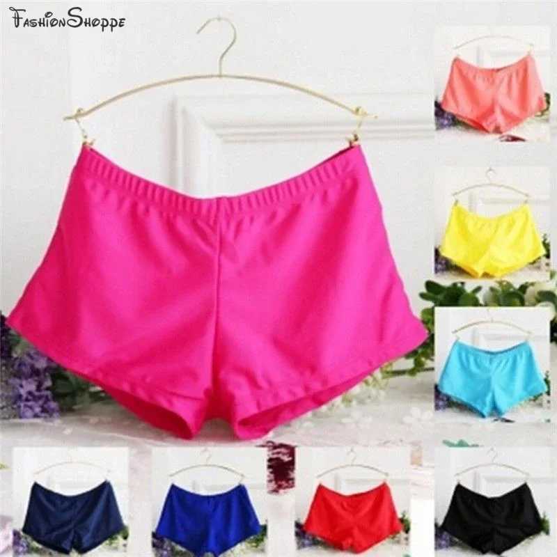 Women sexy swimming bikini women Swimsuit swimwear Boxer trunks Pants dancing sports running Yoga Boxer Shorts beach short nylon W250214
