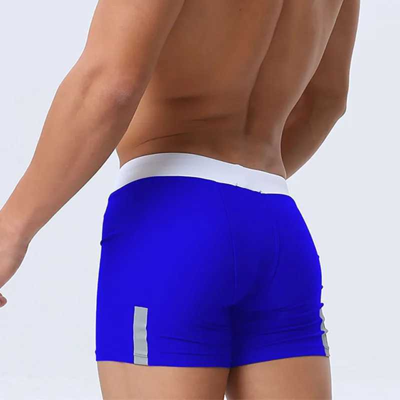Summer Men Swimwear Shorts Sexy Swimsuits Bermuda Swim Briefs Surf Board Beachshorts Boxer Trunks Low Rise Bathing Wear W250214
