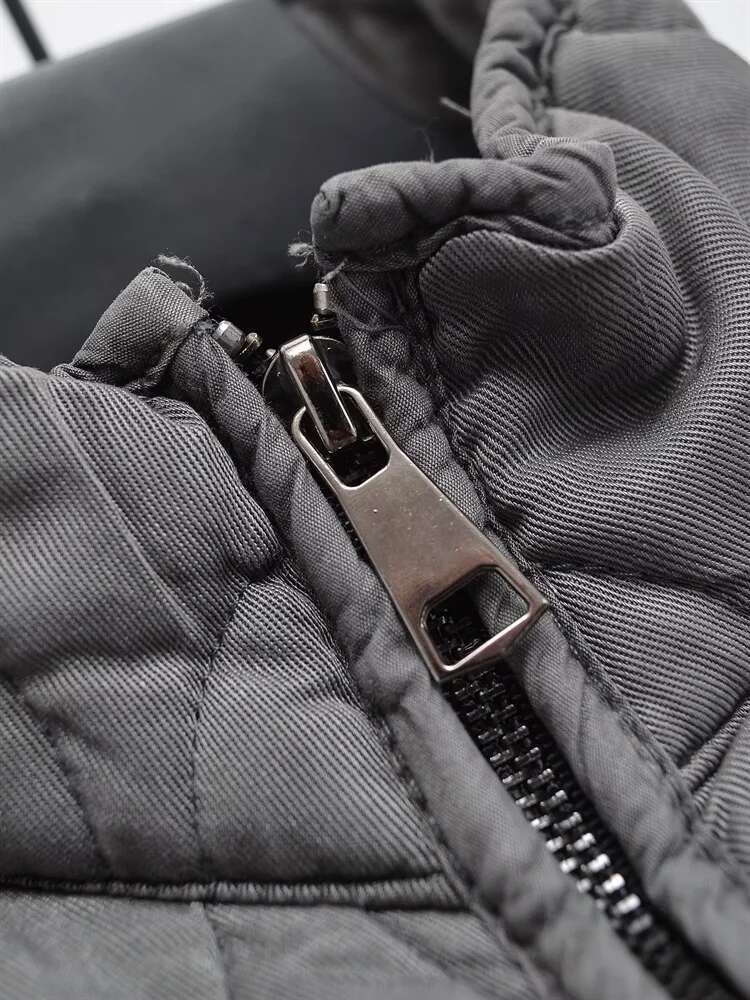 Kar&Otza Autumn/Winter New Product Women's Stand up Collar Simple and Versatile Long Sleeve Jacket Thin Cotton Jacke