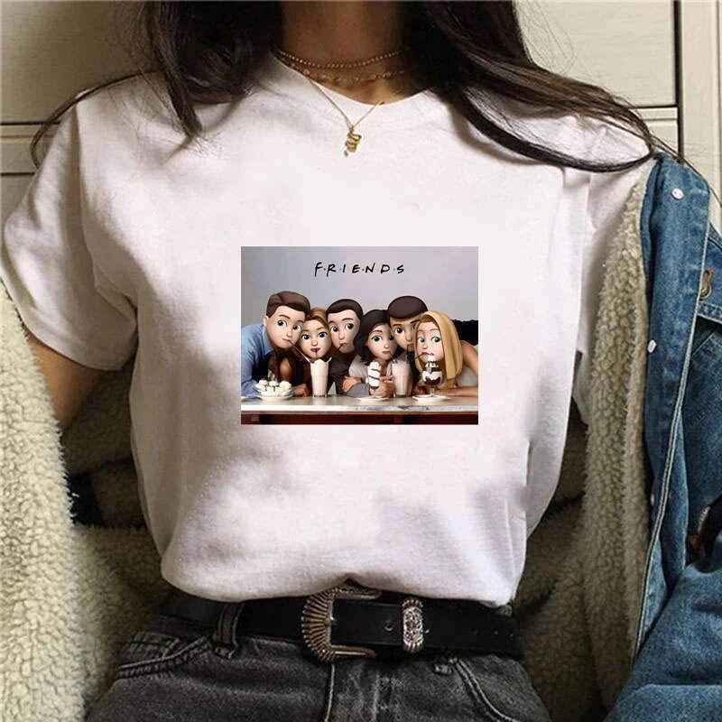 Old Friends Tv Show Plus Size T-Shirt Women Tops Femme Clothes Female Haruku Oversized Summer 90S Streetwear T-Shirts