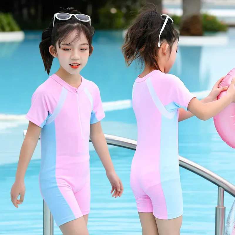 Childrens Quick-Drying Swimwear Small Kids Fashion Sports Hot Spring Resort 2-11 Years Girls One Piece Swimwear Z250214
