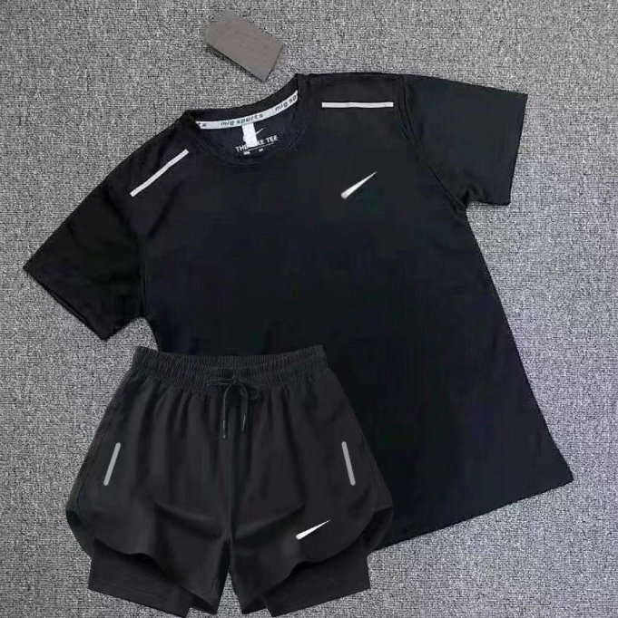 Mens Tracksuits Tech Set Designer Tracksuit T Shirts Shorts Two-piece Womens Fiess Suit Print Quick Drying and Breathable Sportswear Basketball T-shir