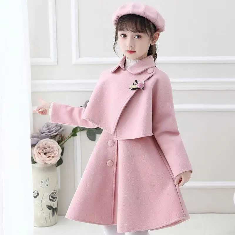 Girl Autumn Winter Dress Set Ethnic Sle Little Girl three Piece Woolen Dress Performance korean Childrens Clothing Z250214