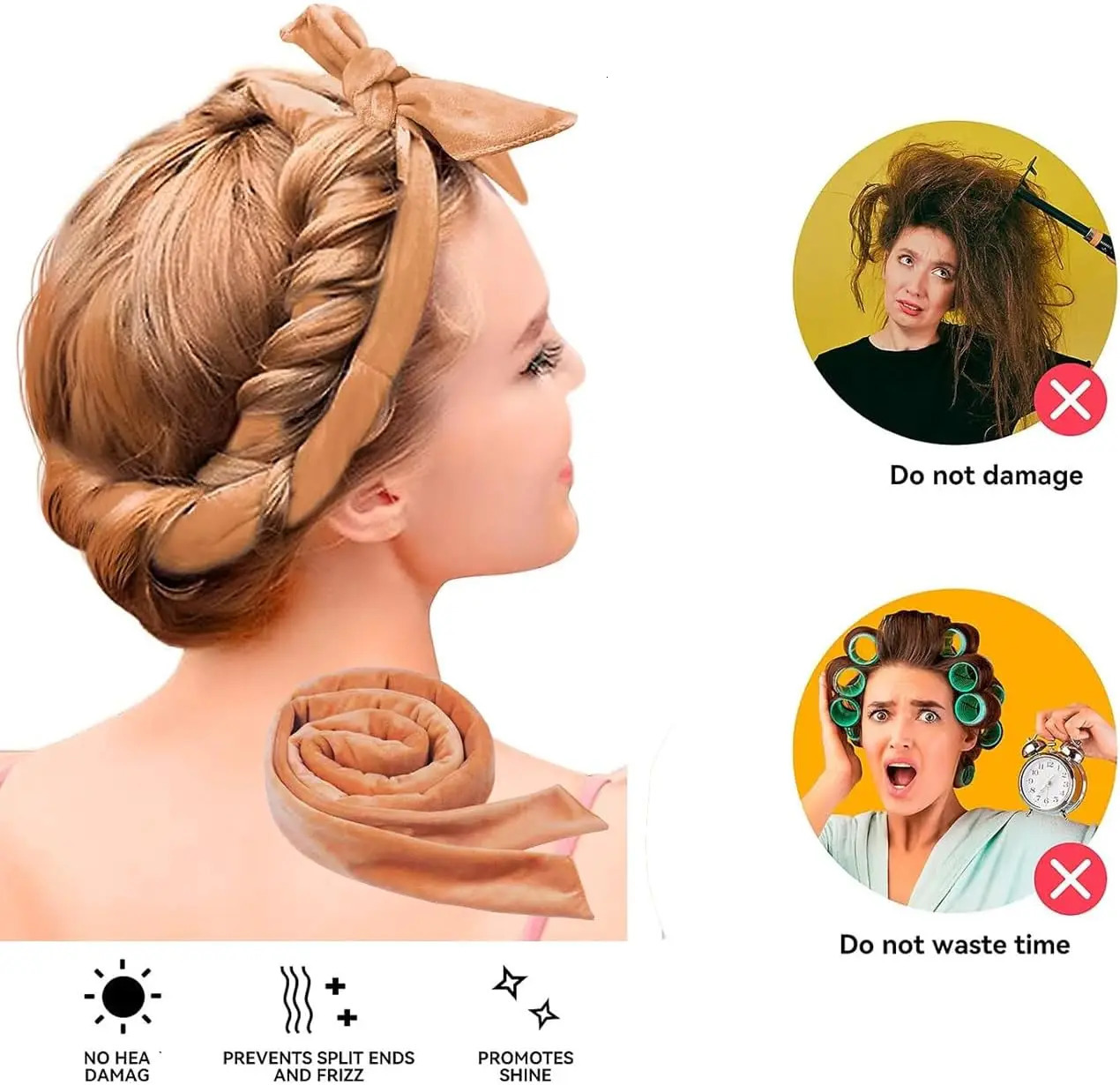 Heatless Curls No Heat Curlers Overnight Heatless Curlers Headband for Women 250214