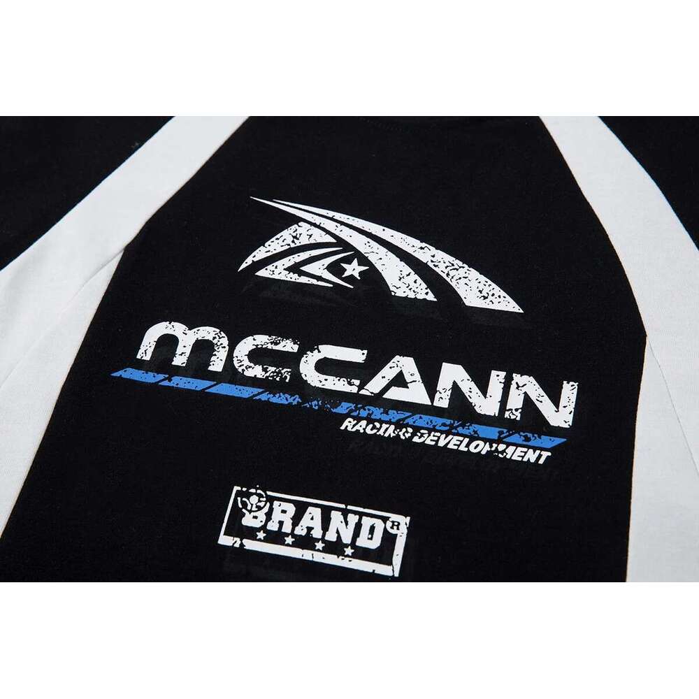 High Street Vintage Crack Letter Print Cotton Summer Tshirts For Men Round Neck Patchwork Loose Casual Top Tees Oversized