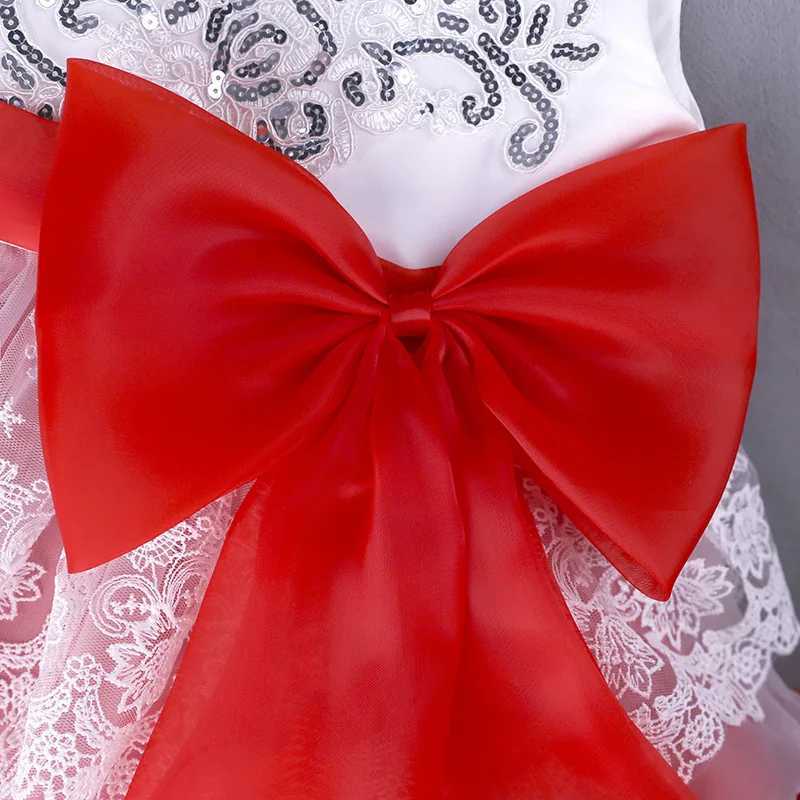 Hooyi Flower Girl Wedding Dress Girls Princess Dress Tulle Lace Sleeveless Pleated Robe Bow Belt Formal Pageant Bridesmaid Cloth Z250214