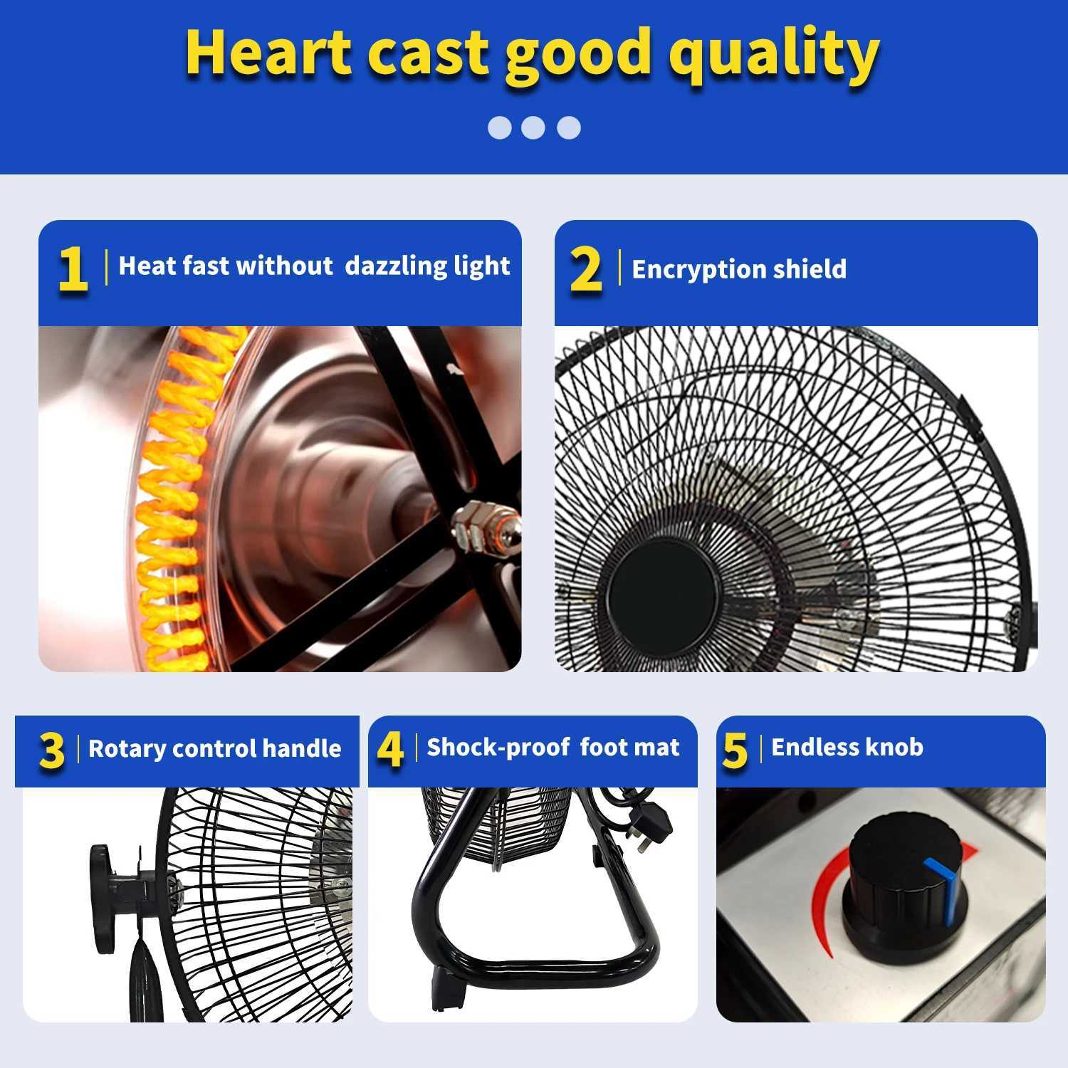 Portable High Power Space Air Hot Electric Fan Heater 0-1200W Adjustable hot and cold air For Winter Office Home Z250214