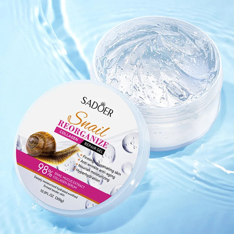 Sadoer Snail Collagène Face Cream Gel Réparation rafale