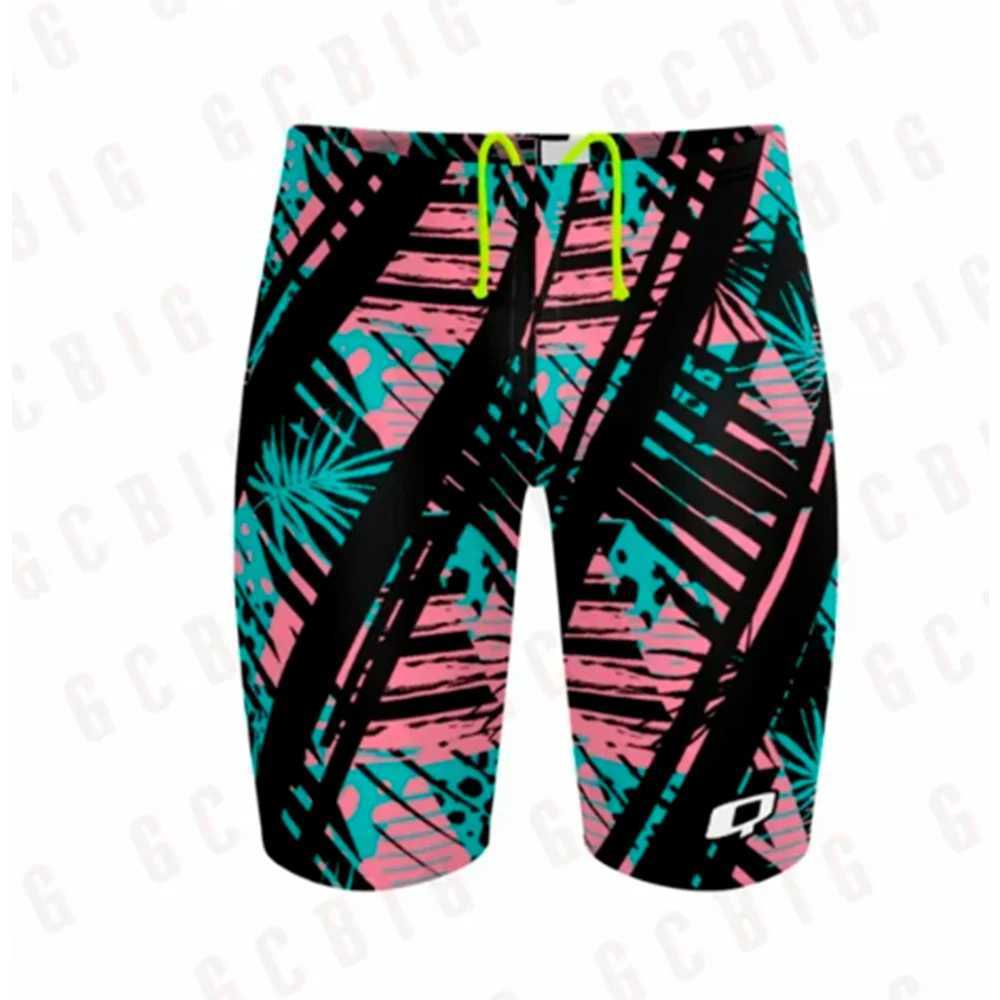 Mens Performance Jammers Swimsuit Swimming Trunks Professional Training Swimwear UV Protection Rash Guard Sports Surfing Shorts W250214