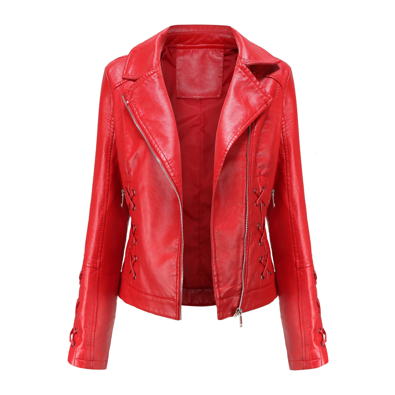 Fashion Womens Jacket Rock and Roll Leather Jacket Cleaning Single PU Leather Motorcycle Temale Womens Leat 250213
