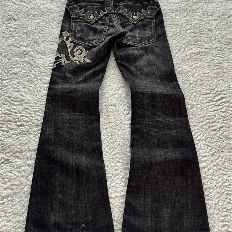 Hip Hop Fashion Street Style Washed Straight Leg Wide Leg Zipper Jeans Casual Men Pants Street Retro Y2k Embroidered Loose Jeans 250213