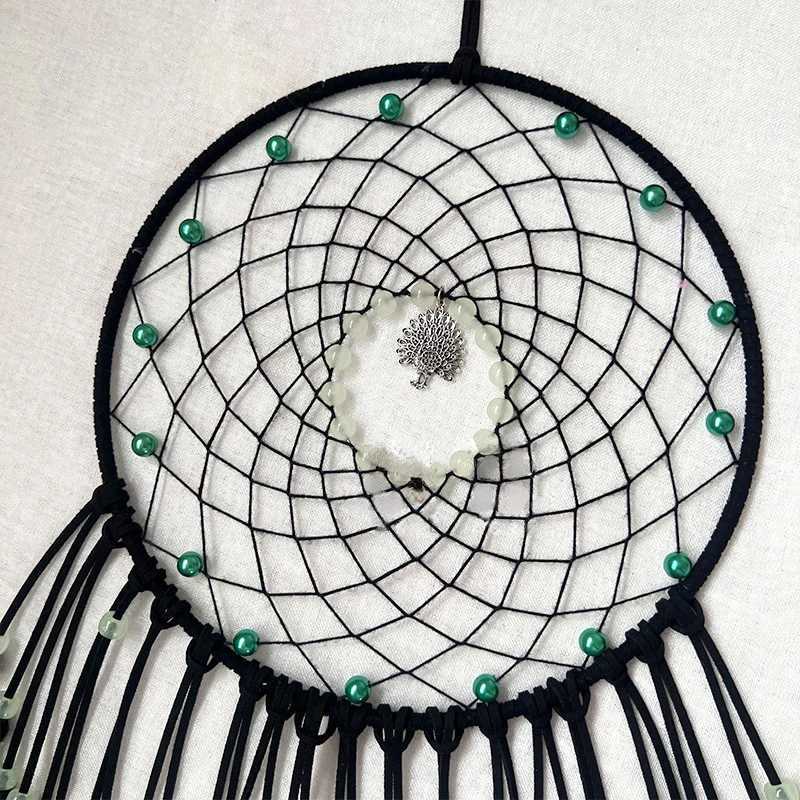 Peacock Feathers Luminous Beads High-grade Wall Pendant New Creative Dream Catcher Bedroom Living Room Decoration Wind Chimes W250214