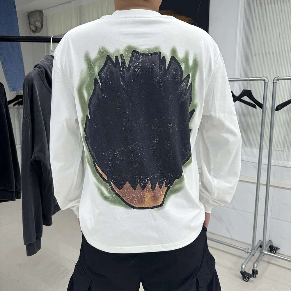 Cartoon Character 3D Digital Print Long Sleeve Men's Tshirts Crew Neck Cotton Casual Loose T-Shirt Oversized Autumn Top Tees
