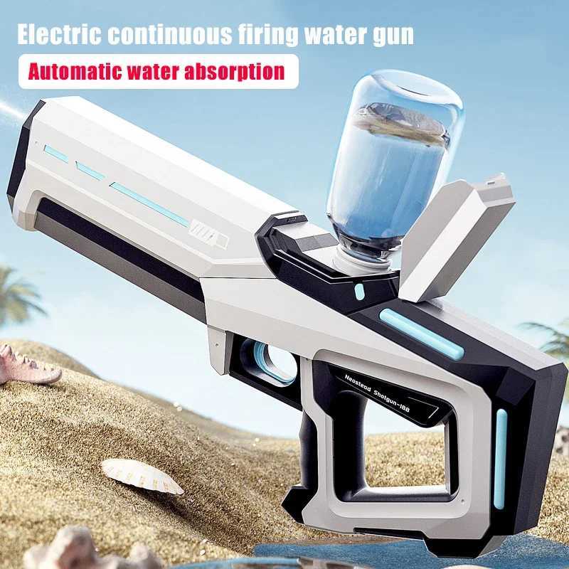 Electric Water Guns For Adults Powerful Squirt Automatic Water Suction Water Blasters Summer Outdoor Beach Toy For boys Kid GiftT250214