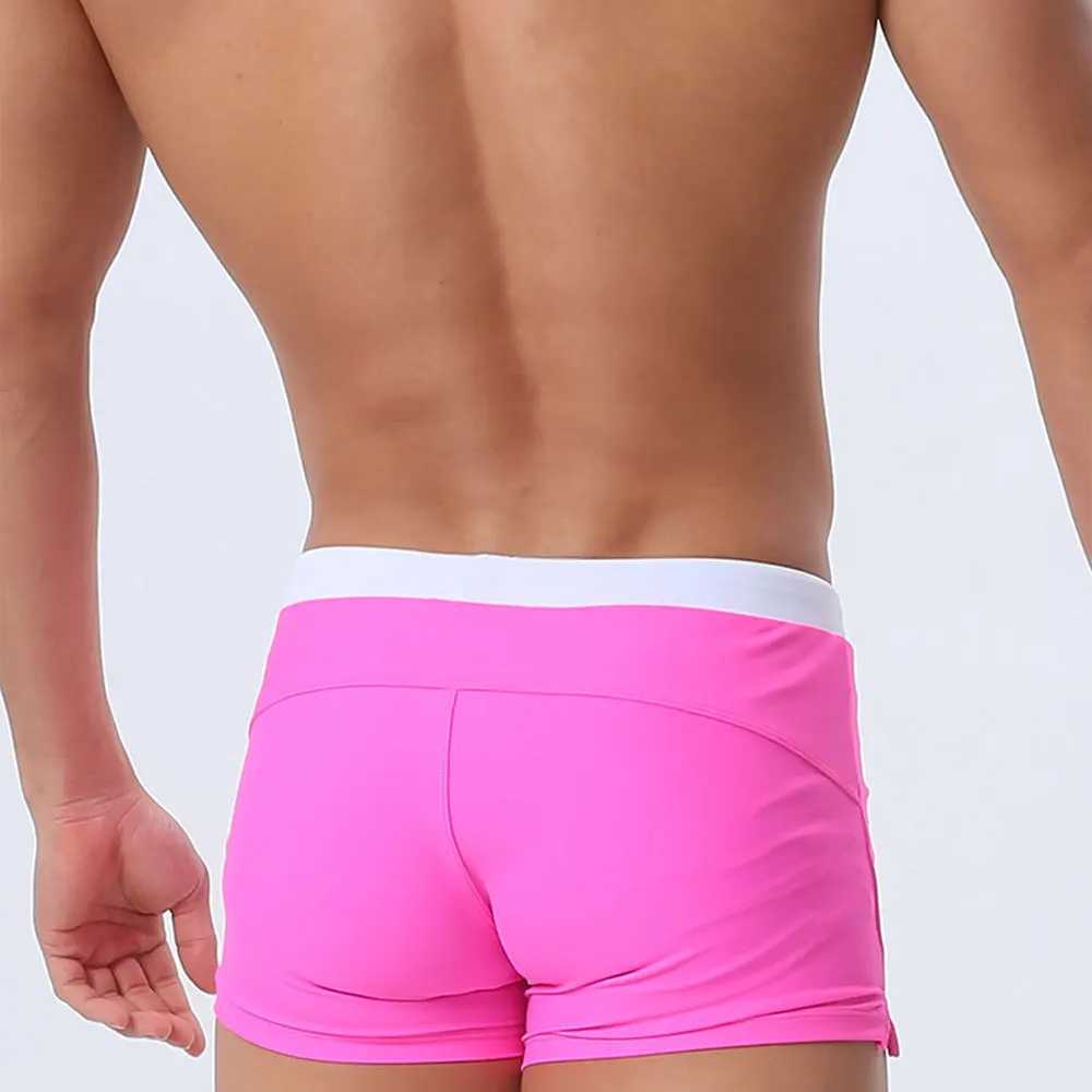 M-5XL Zipper Pocket Swimwear Men Swimming Trunks 2024 Swimsuits Men Swim Shorts Sexy Bikini Boxer Beach Wear Mens Bathing Suit W250214