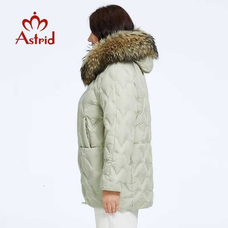 Astrid Women's Jacket Winter 2023 Plus Size Down Jackets Big Fur Collar Hooded Coat Women Parka Eming Female Clothing 10526