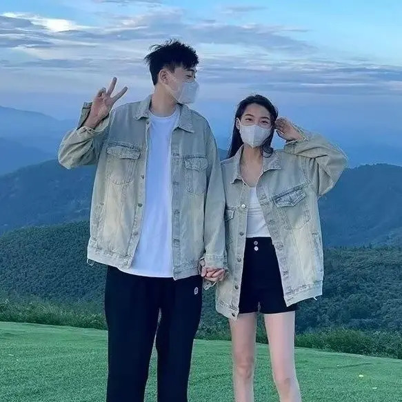 American High Street Men Women Light Color Washed Spring and Autumn Denim Jackets Retro Color Trendy Jackets Versatile Top 250122