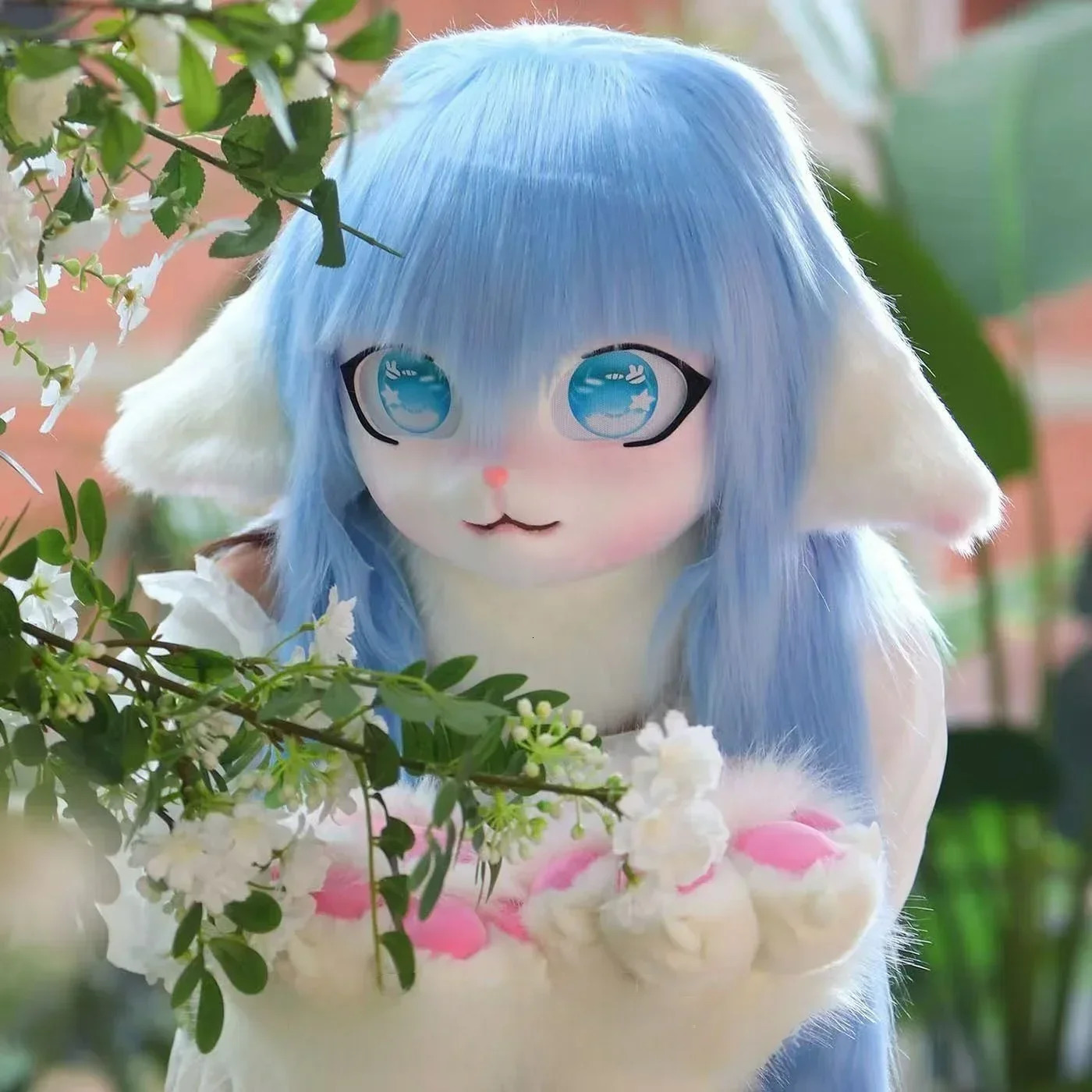 Furry Kigurumi Head Base Cosplay Costume Rabbit Doll Cat Kig Head Mask Headset Party Animal Costume Performance Prop Kid Gift 250213