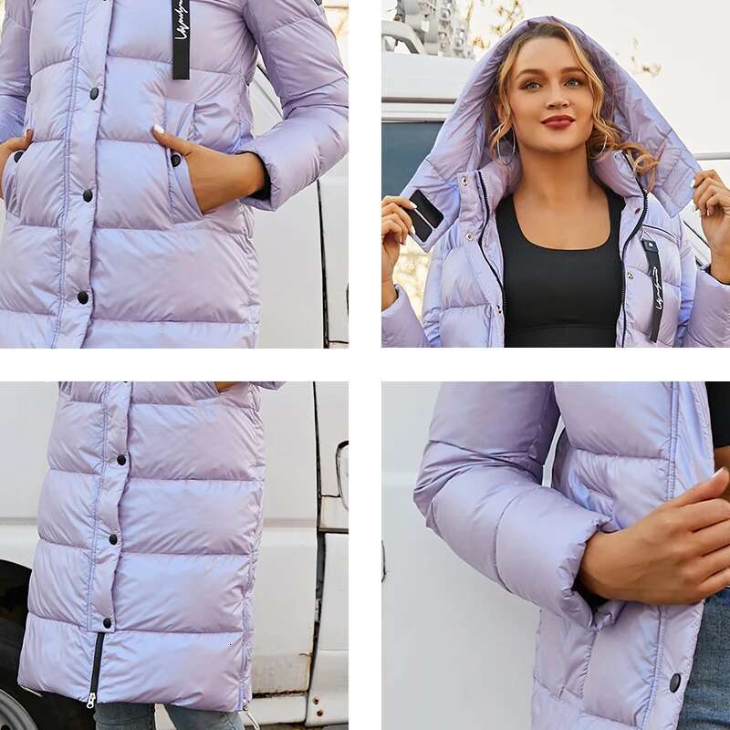 Astrid 2022 New Winter Women's Coat Women Long Warm Parka Bright Fabric Fashion Jacket Hooded Plus Size Female Clothing 9510
