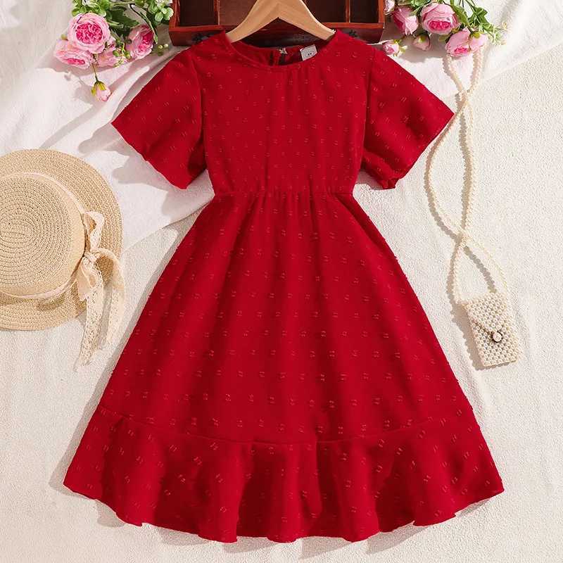 Kids Casual Dress For Girls Clothes Summer 2025 New Child Fashion Short Sleeve A-Line Princess One-Piece Dress Free Shipping Z250214