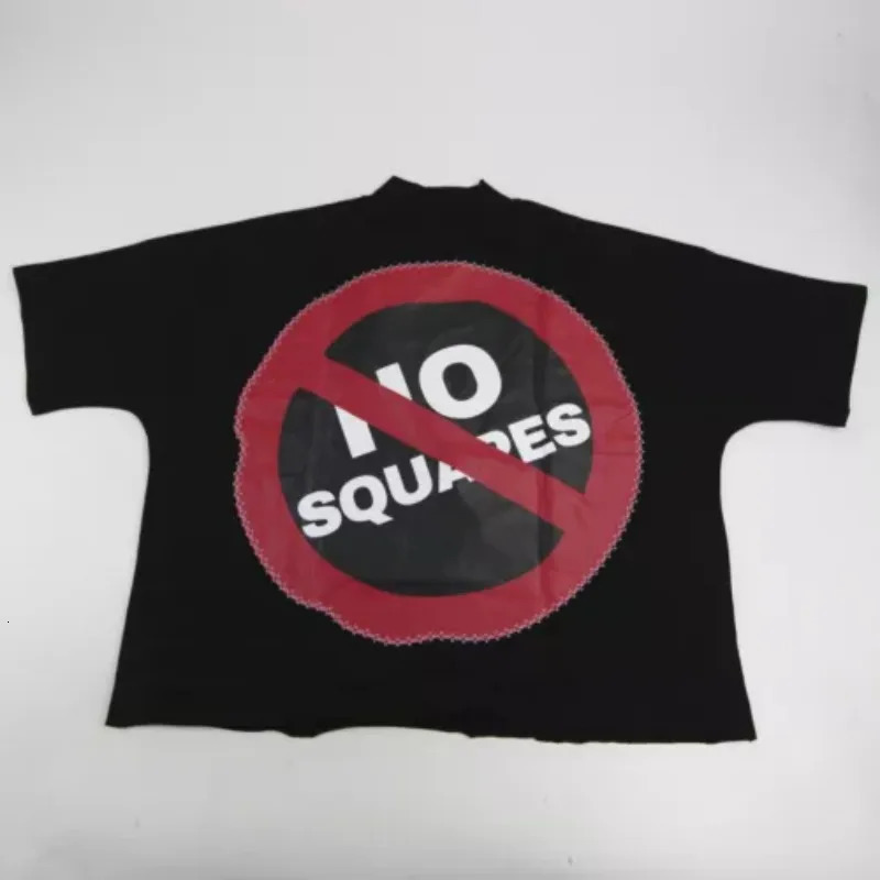 Cartoon Graphic Print Short Sleeve T-Shirt Y2K Streetwear Harajuku Hip Hop Tenth Series Black No Tags 250213