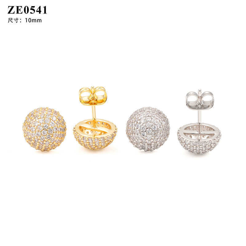 Diamond Hair New 2025 New Mens and Womens 925 Pure Silver Fashion Earrings Moissanite Hip Hop Ball Earrings
