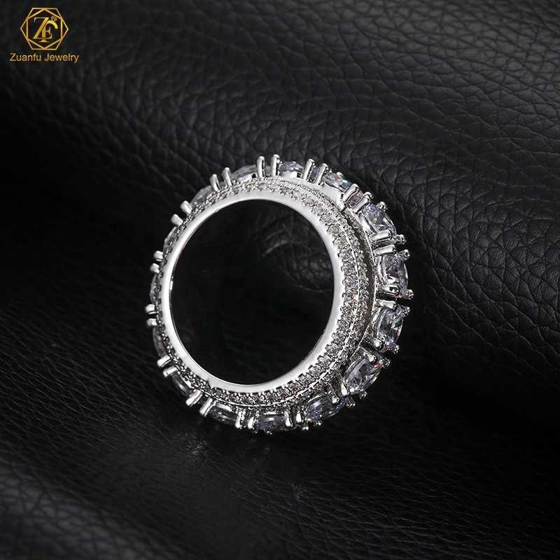 D Mosan Fine Jewelry Wheel Ring 925 Sterling Silver Vvs Diamond Hip Hop Mens 5 Layer Moissanite Eternity Cuban Ring
