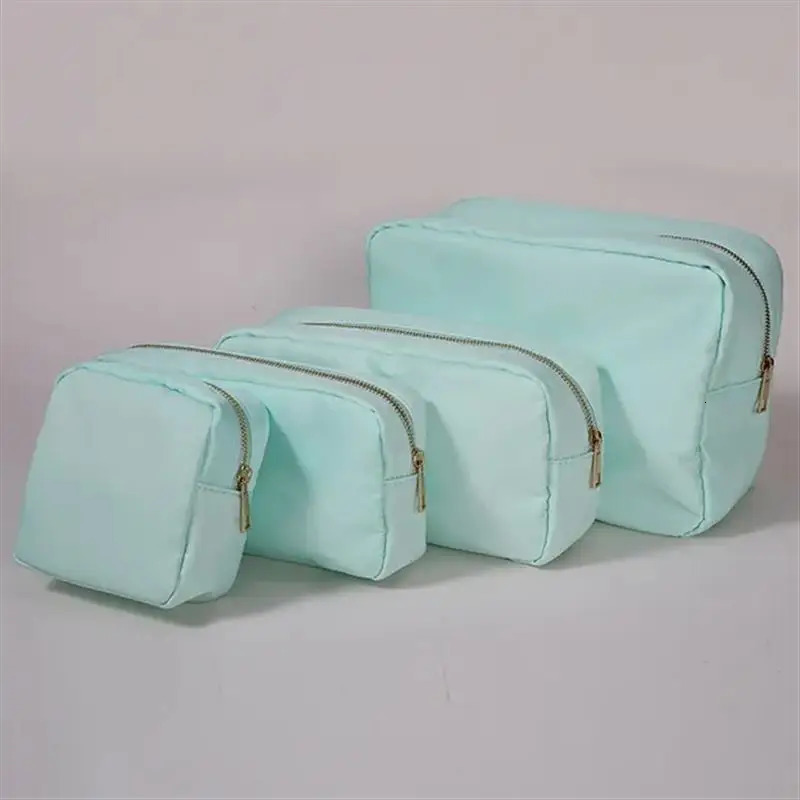 S /M/L/XL 17 Color Nylon Pouch Makeup Cosmetic Bag Zipper Toiletries Organizer Bag For Women Girls Travel Gift Makeup Pouch 250207