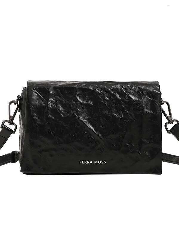 2024 New Pleated Flap Small Square Fashionable All-Match Single Room High-End Women's Crossbody Bag