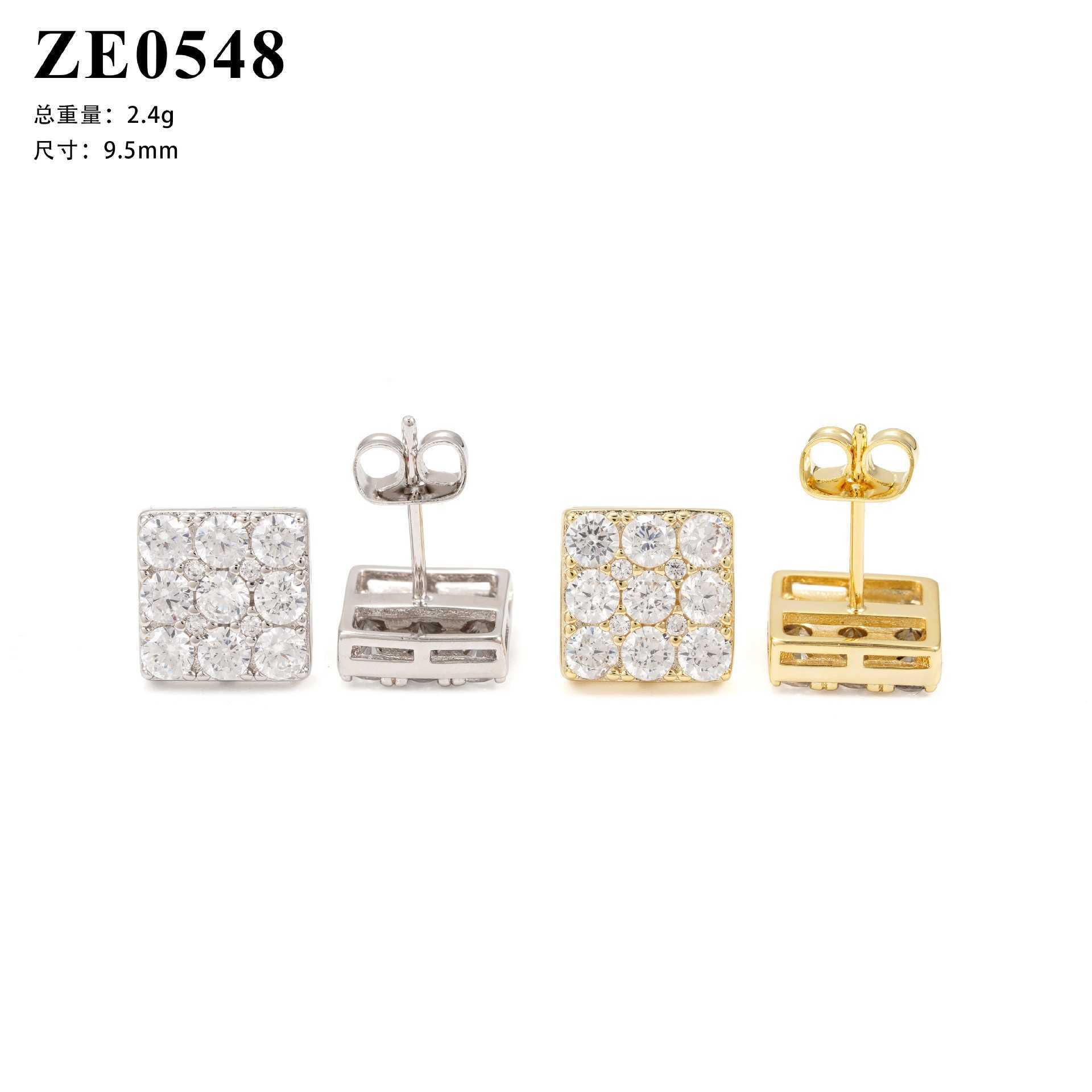 Hot selling boutique jewelry 925 silver vvs moissanite square earrings for men and women high-end earrings