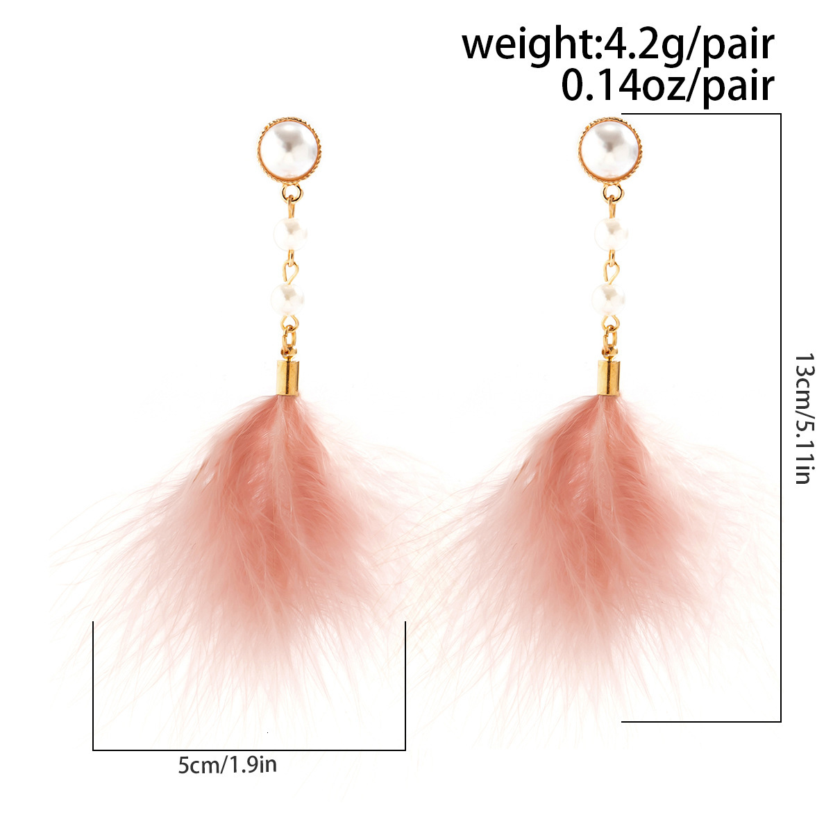 fashion Woman Jewelry style, personality, simplicity, and niche earrings. Feminine temperament, feather tassels, imitation pearl earrings
