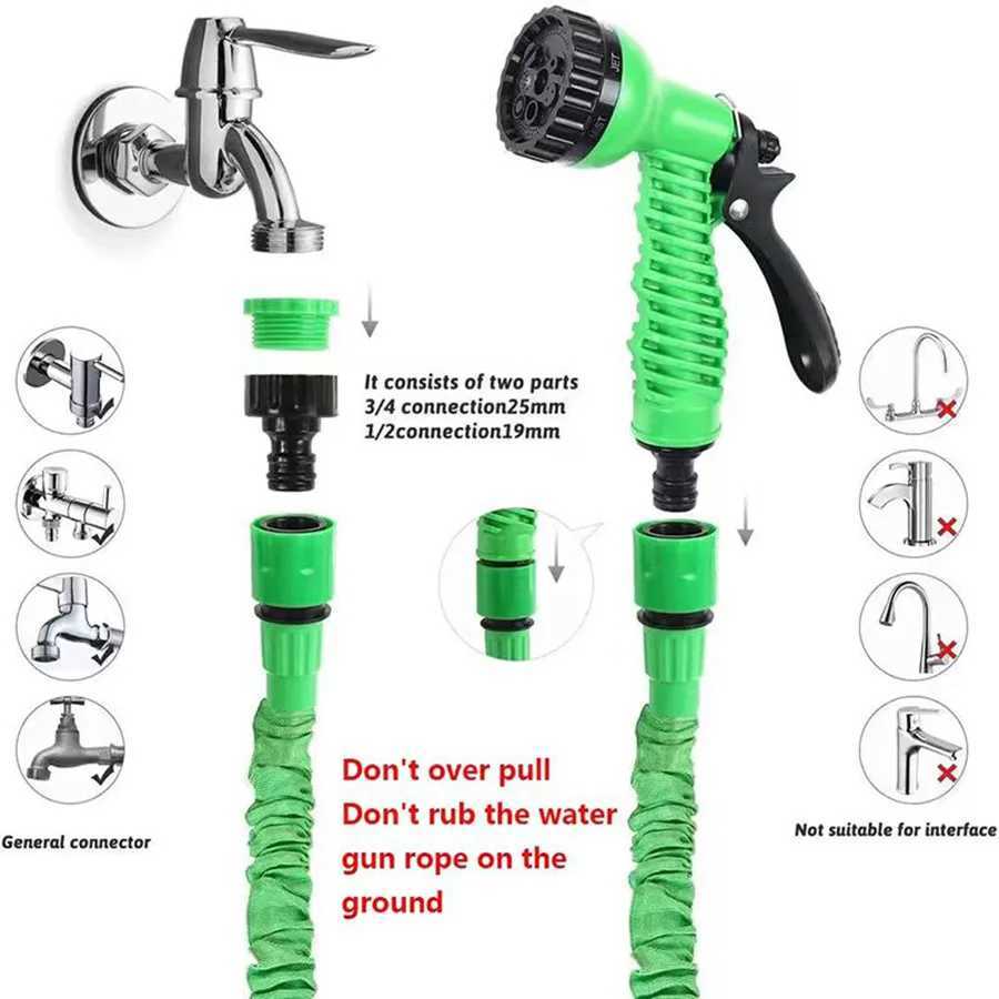High pressure hose expansion hose high-pressure irrigation hose garden hose spray gun car water gun T250214