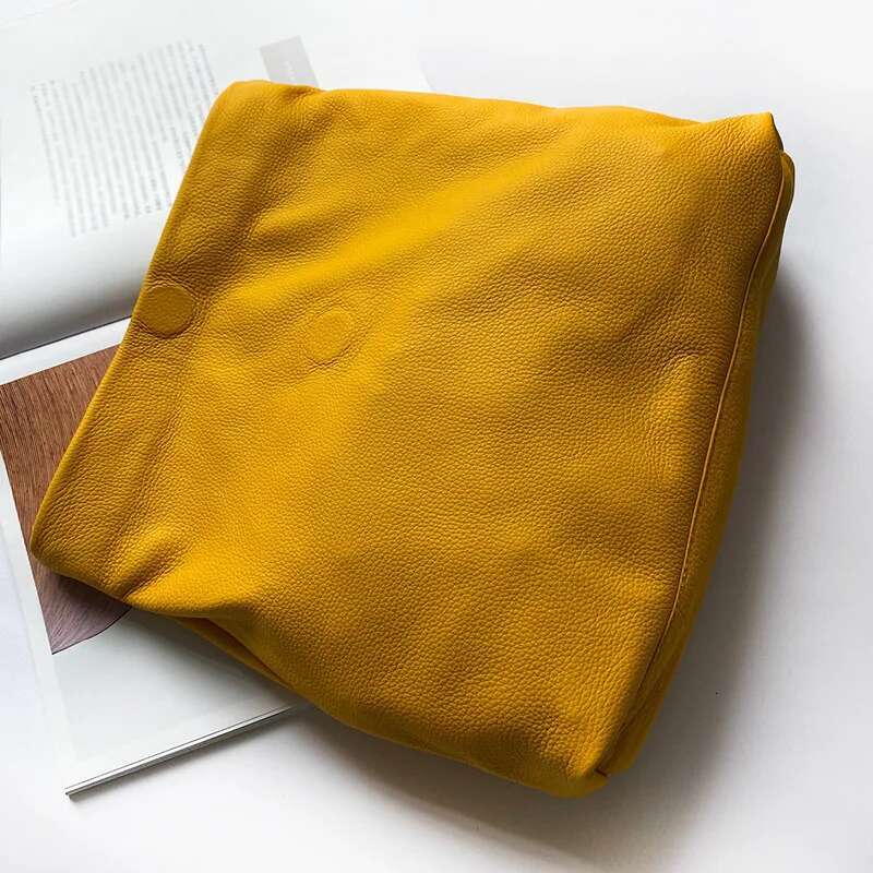 Genuine Leather Design Handbags New Clutch Bag Evening Phone Pocket Women's High Quality Yellow bag