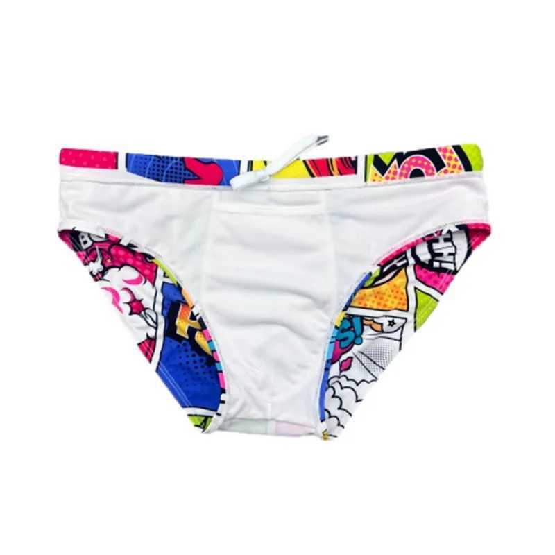 Summer Cartoon Comics Print swimwear Beach Sexy Low Wait Swimming Briefs Surf Beach Boxer shorts Jammer Surfing Trunks Swimsuit W250214