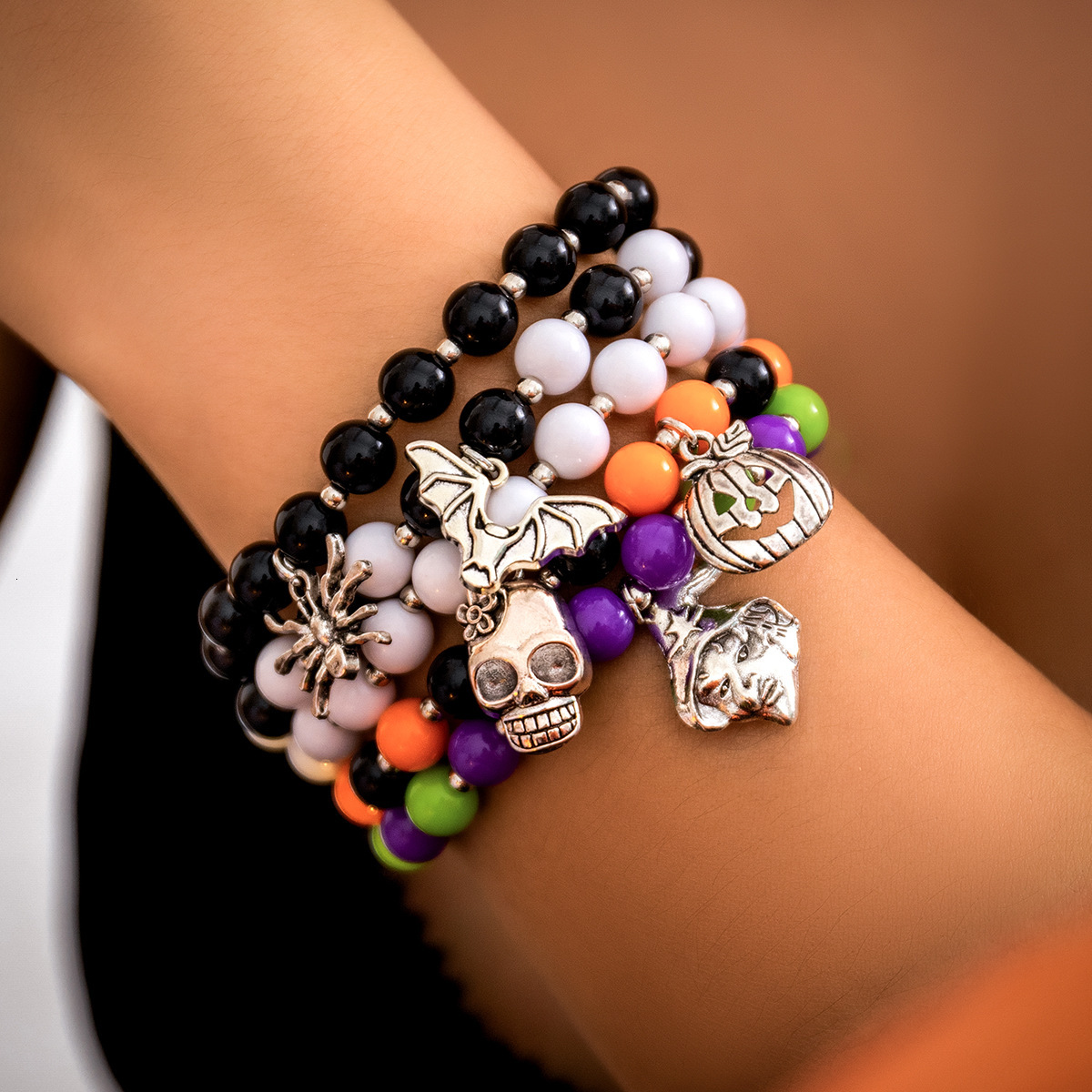 fashion Halloween Ghost Face Beaded Set Party Skull Witch New Bracelet Jewelry