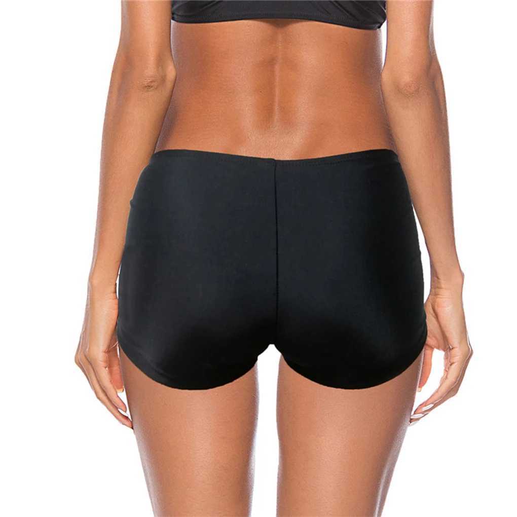 Womens Boxer Swimming Trunks Plus Size Conservative Black Swimming Trunks for Women Fashionable Comfortable Women Swimsuit W250214