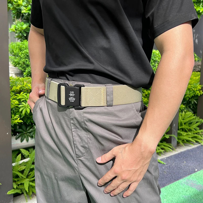 VATLTY 5cm / 2in Elastic Belt for Men Aluminum Buckle Lightweight Wide Belt Military Tactical Belt Grey Casual Girdle Male 250213