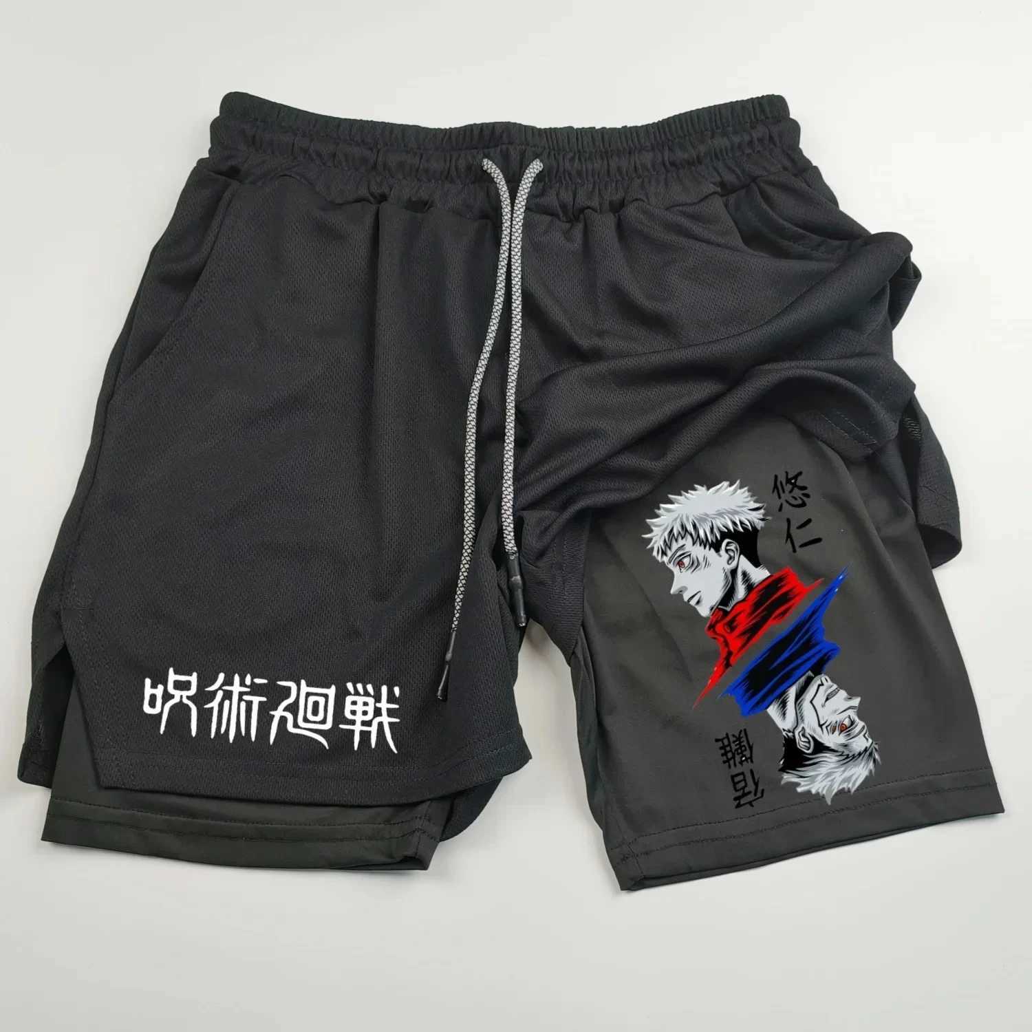 Mens Running Breathable Sports Shorts Summer Gym Boxing Fitness Training Double Layer Shorts Casual Daily Clothing M-3XLXJ250213