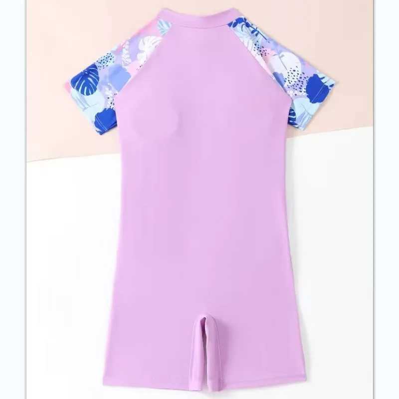 Purple Girls One Piece Swimsuit 6-12 Year Kids Swim Suit Teenage Childrens Swimwear 2025 Sports Bathing Suits Surfing Bodysuit Z250214