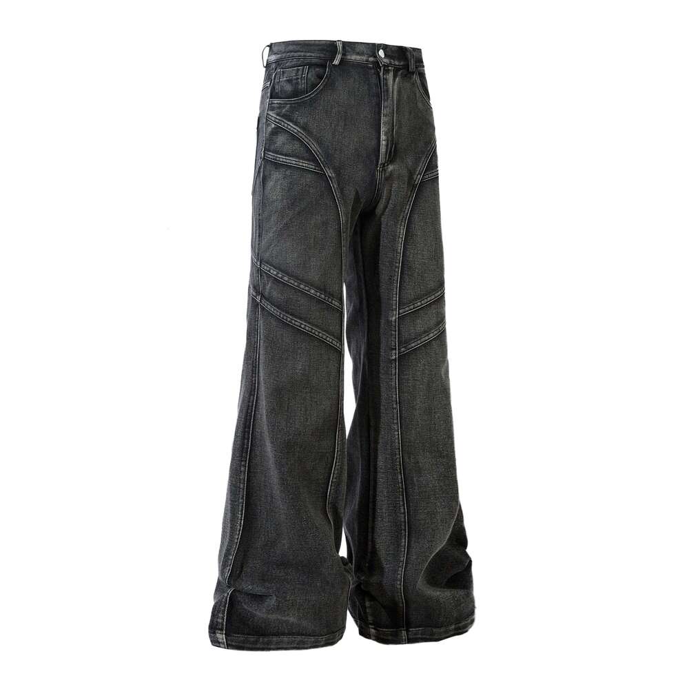 Streetwear Washed Vintage Casual Baggy Men's Jeans Straight Solid Loose Ropa Hombre Denim Trousers Oversized Cargo Pants
