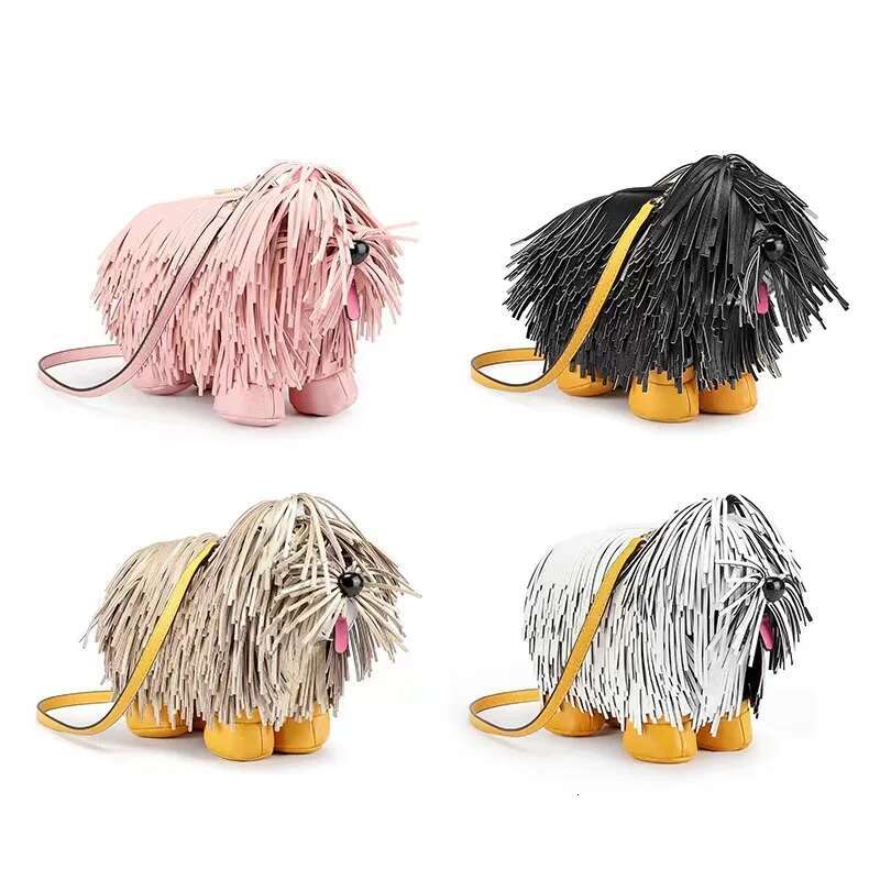 Novelty Tassel Puppy Women's Shoulder Crossbody Cute Cartoon Animal Shape Purses and Handbag Designer Tote Bag