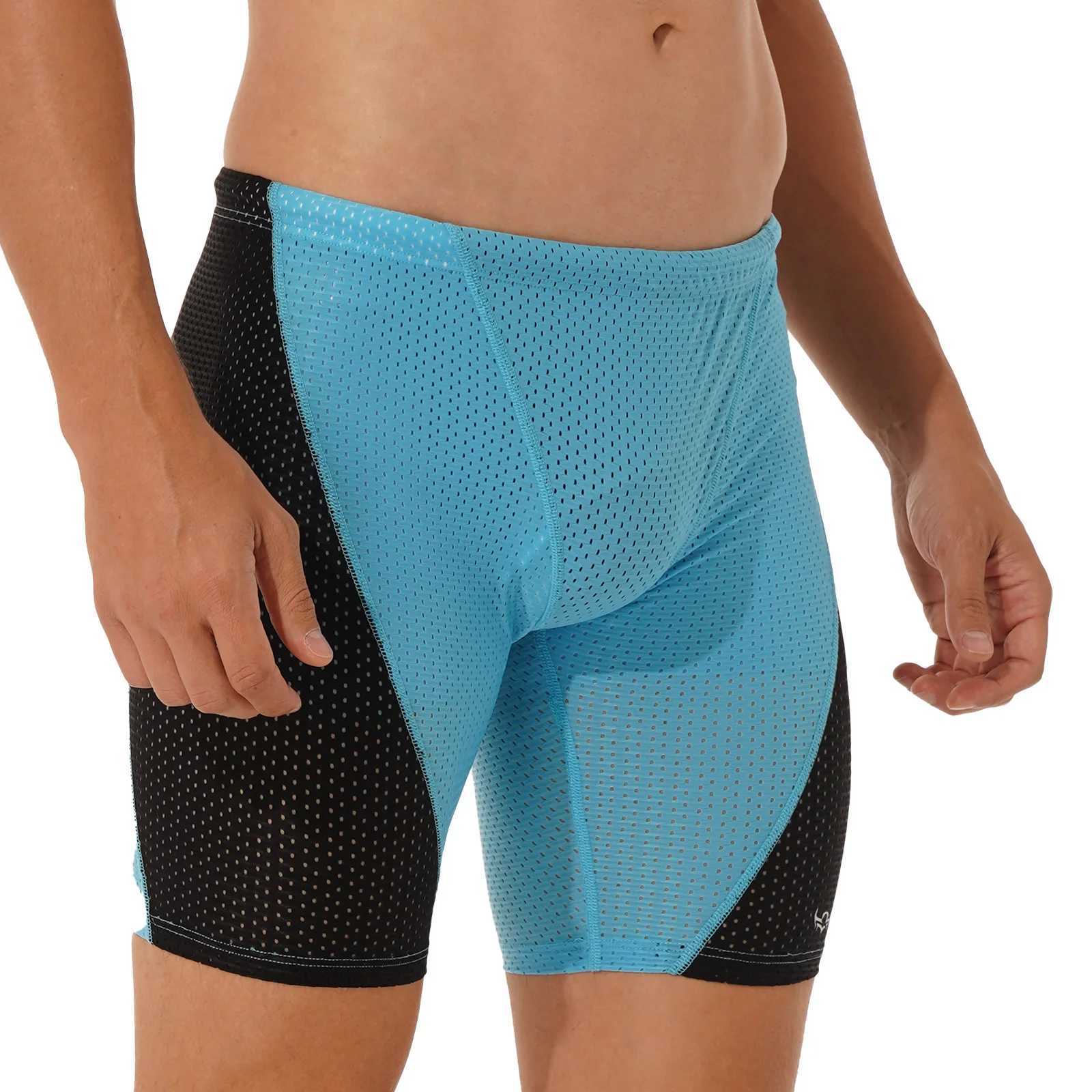 Swimwear Mens Swimsuit Hollow Out Quick Dry Swimming Trunks Contrast Color Shorts Sports Gym Fitness Yoga Cycling Short Pants W250214