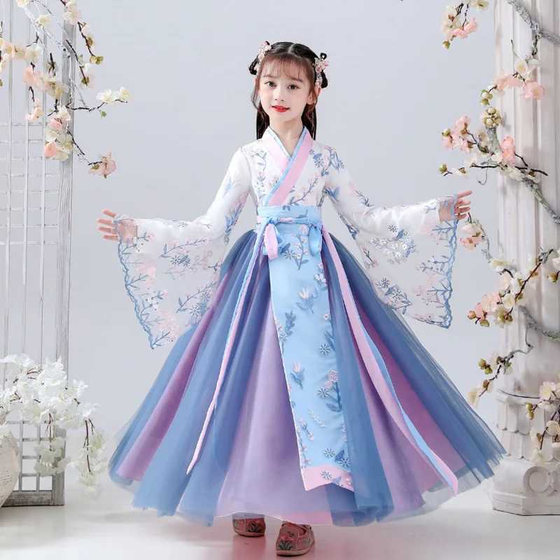 New Retro Girls Chinese Hanfu Dress Z250214