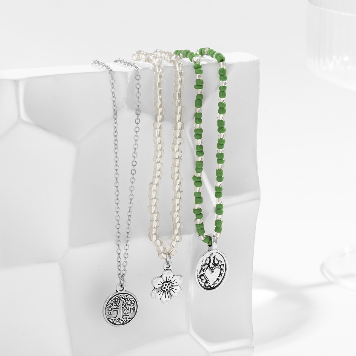 designer Woman Jewelry Beaded Rice Bead Chain with Countryside Ethnic Style Geometric wer fashion Pendant Necklace