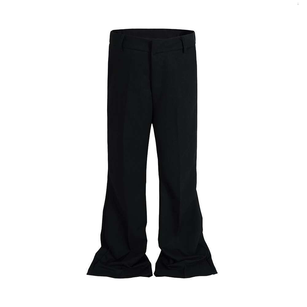 New Black Color Straight Boot Cut For Men Streetwear Loose Baggy Suit Pants Ropa Hombre Oversized Casual Flare Trousers