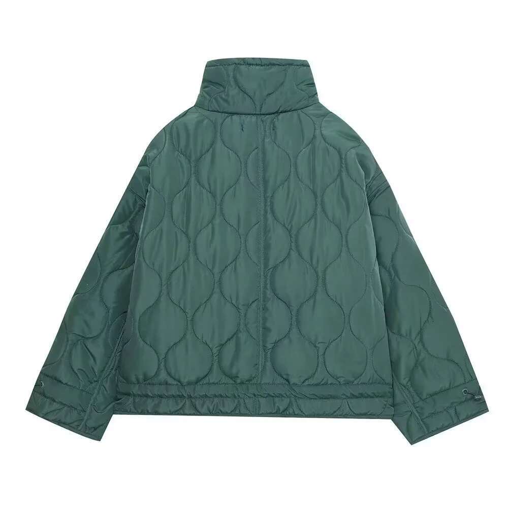 UNIZERA 2023 Autumn/Winter Product Women's New Fashion Loose Pocket Stand up Collar Lightweight Cotton Jacket Coat