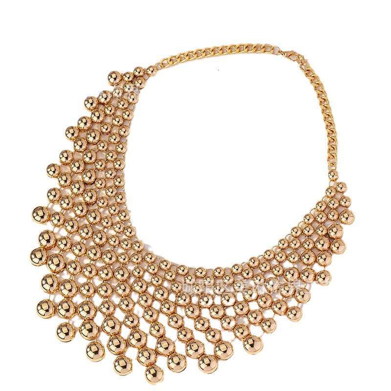 Trendy handmade necklace, fashionable bead punk exaggeration, oversized personality, female