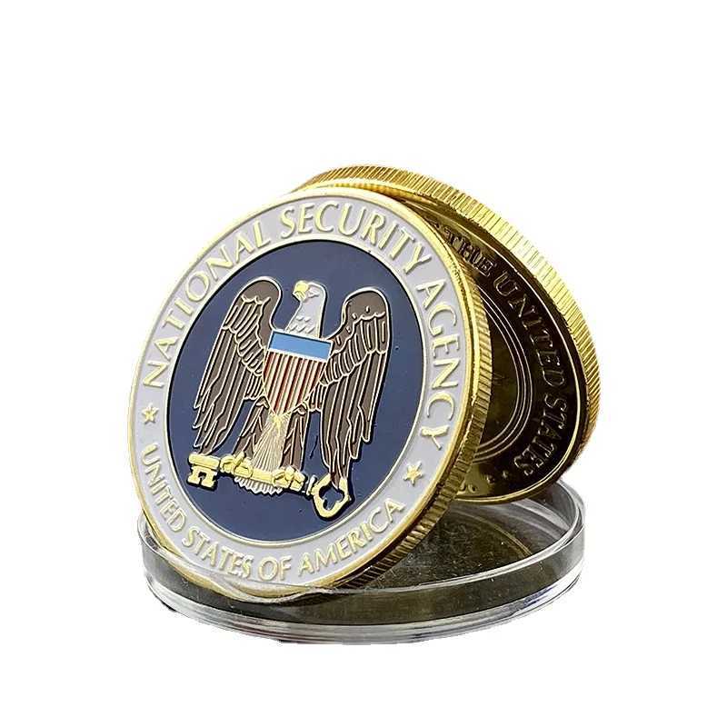 Nice Challenge Coin National Security Agency Commemorative Coin Fancy Normal NSA Gold Plated Coin Collection W250207