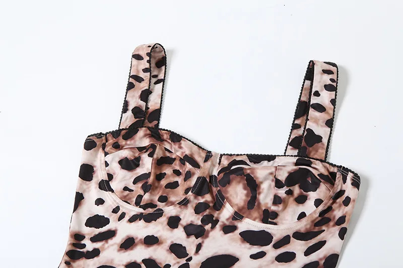 Women Sexy Leopard Jumpsuits Low Neck Suspendency Body-shaping Overalls Female Wild Trend Midnight Clubwear Rompers Streetwear 250213