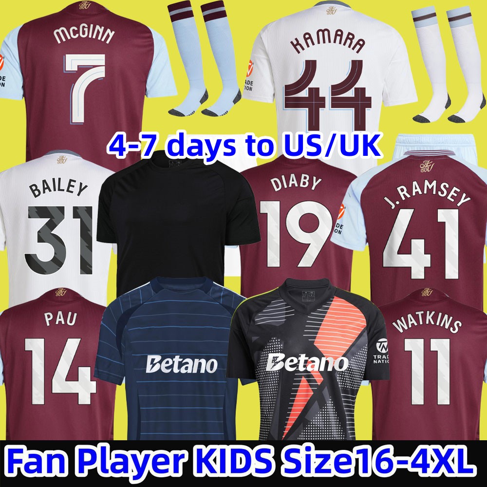 24/25 RASHFORD 150th Soccer Jerseys 150 Year ASENSIO BAILEY WATKINS KAMARA ONANA Football Shirt TIELEMANS MCGINN AsTOnS CARLOS VilLaeS men kids kits socks sets